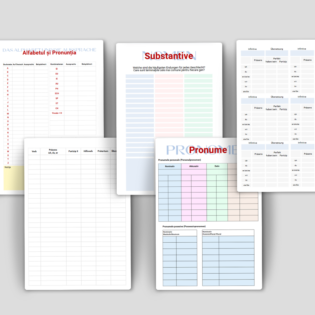 Caiet de Notițe pentru Învățarea Limbii Germane