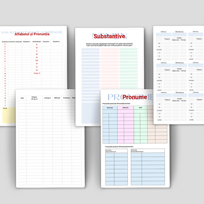 Caiet de Notițe pentru Învățarea Limbii Germane